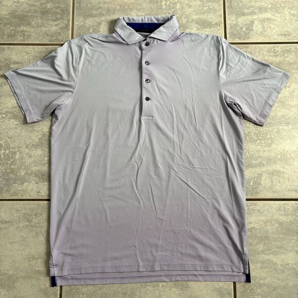 Greyson Golf Polo Shirt Mens M Light Purple Ombre Performance Stretch Wolf Logo - Picture 1 of 8